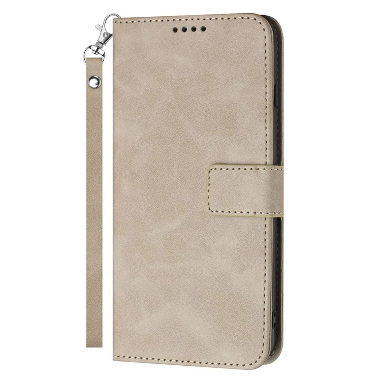 For Google Pixel 7 5G Anti-scratch Mobile Phone Case Magnetic Clasp PU Leather Stand Flip Wallet Cover with Strap - Khaki