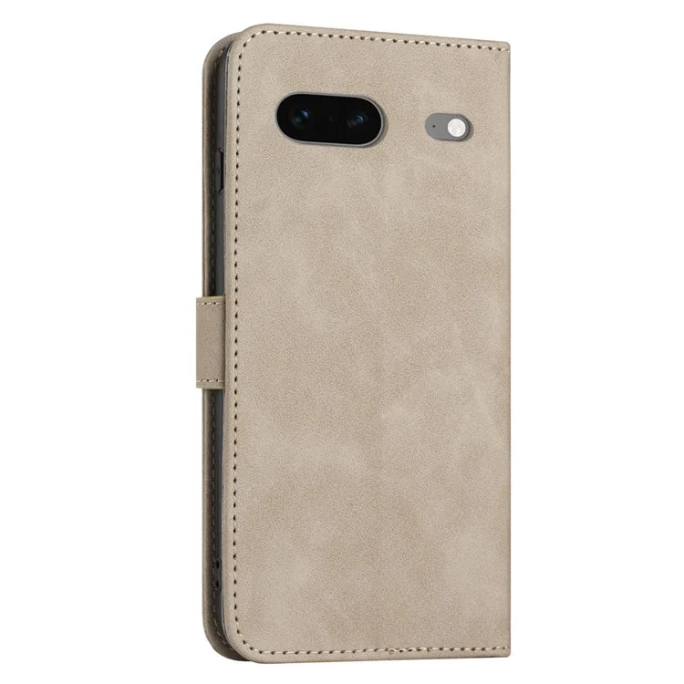 For Google Pixel 7 5G Anti-scratch Mobile Phone Case Magnetic Clasp PU Leather Stand Flip Wallet Cover with Strap - Khaki