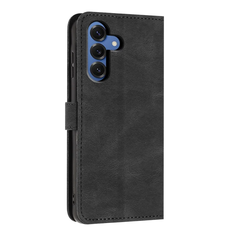 For Samsung Galaxy S26+ Wallet Case Butterfly Flower Imprint PU Leather Phone Cover with Wrist Strap - Black