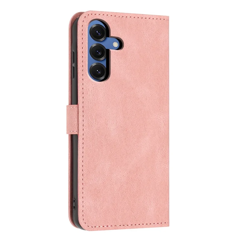 For Samsung Galaxy S25 Wallet Case Butterfly Flower Imprint PU Leather Phone Cover with Wrist Strap - Pink