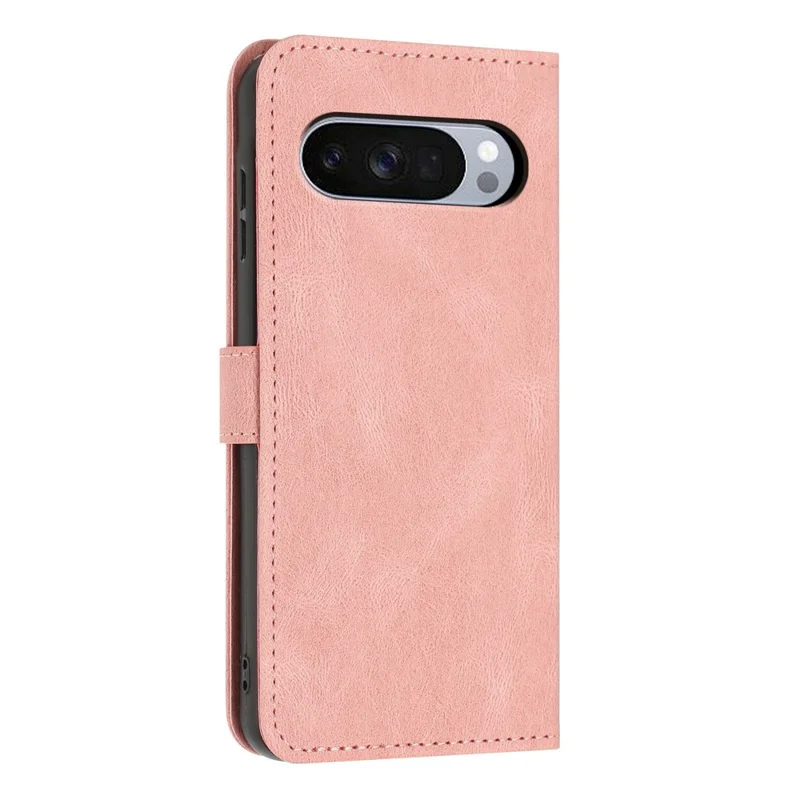 For Google Pixel 10 / Pixel 10 Pro Wallet Case Butterfly Flower Imprint PU Leather Phone Cover with Wrist Strap - Pink