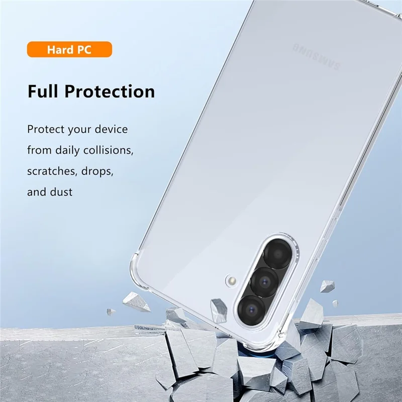 Capa para Samsung Galaxy A27 5G, TPU + Acrílico, com 2 Protetores de Ecrã de Vidro Temperado - Transparente