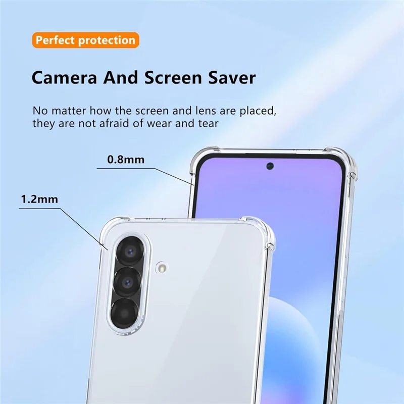 Funda para Samsung Galaxy A56 5G, carcasa transparente de TPU + acrílico con 2 protectores de pantalla de vidrio templado