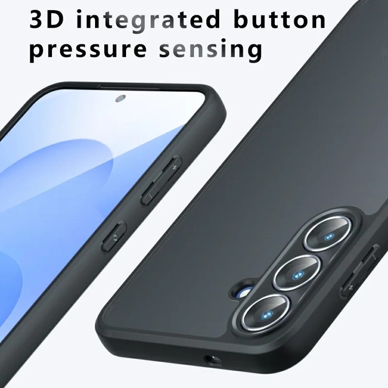 For Samsung Galaxy S26 FE Case Skin-Touch TPU + PC Matte Phone Back Cover - Transparent Black - 11