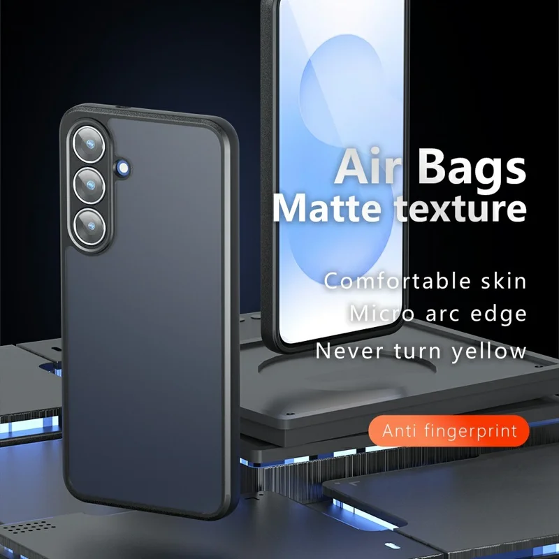 For Samsung Galaxy S26 FE Case Skin-Touch TPU + PC Matte Phone Back Cover - Transparent Black - 3
