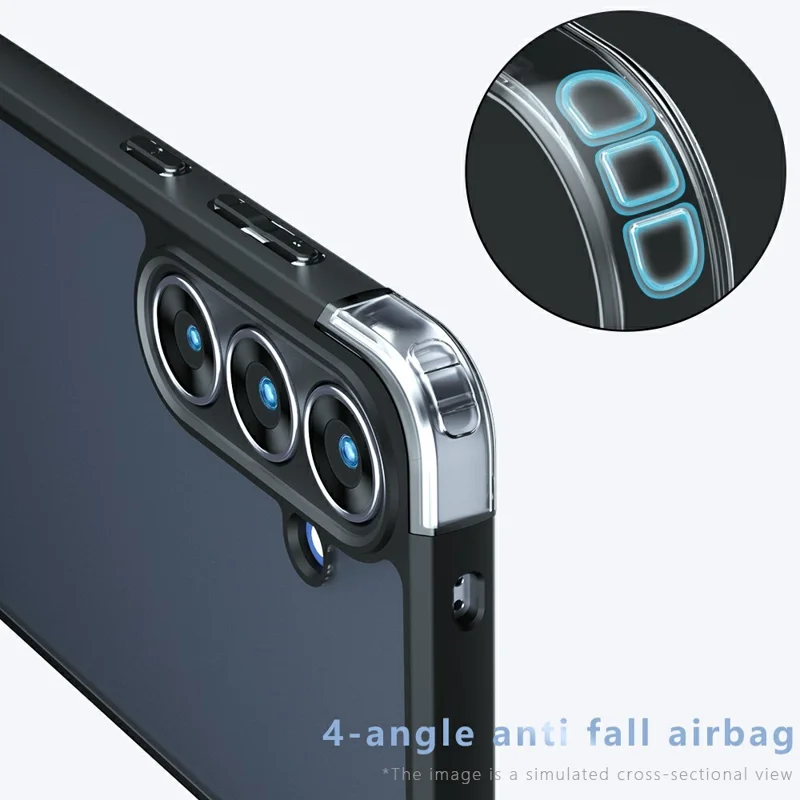 For Samsung Galaxy S26 FE Case Skin-Touch TPU + PC Matte Phone Back Cover - Transparent Black - 5