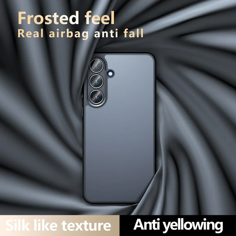 For Samsung Galaxy S26 FE Case Skin-Touch TPU + PC Matte Phone Back Cover - Transparent Black - 9