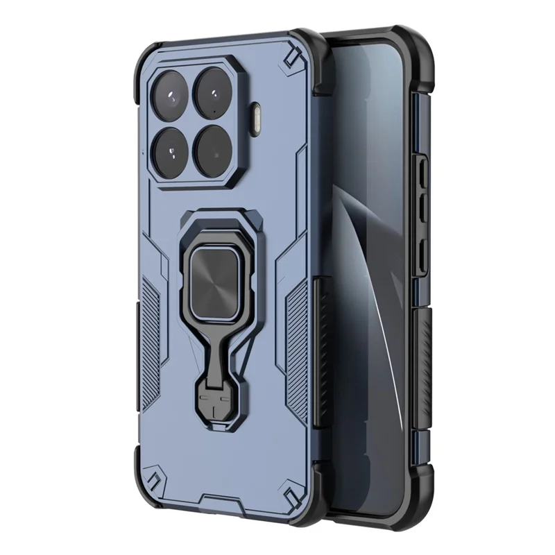 Obudowa do Xiaomi 17T Pro z obracalnym pierścieniem i podstawką, PC + TPU, odporna na wstrząsy - granatowa