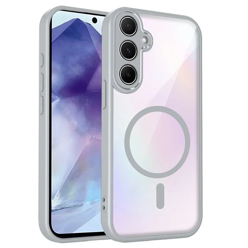 Custodia magnetica per Samsung Galaxy S26 FE / S25 FE - Cover trasparente in PC + TPU antiurto e delicata al tatto - Grigio