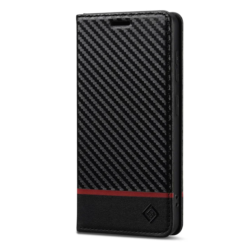 LC.IMEEKE Wallet Case for Samsung Galaxy S26 FE Carbon Fiber Texture Leather Phone Cover - Horizontal Stripe - 10