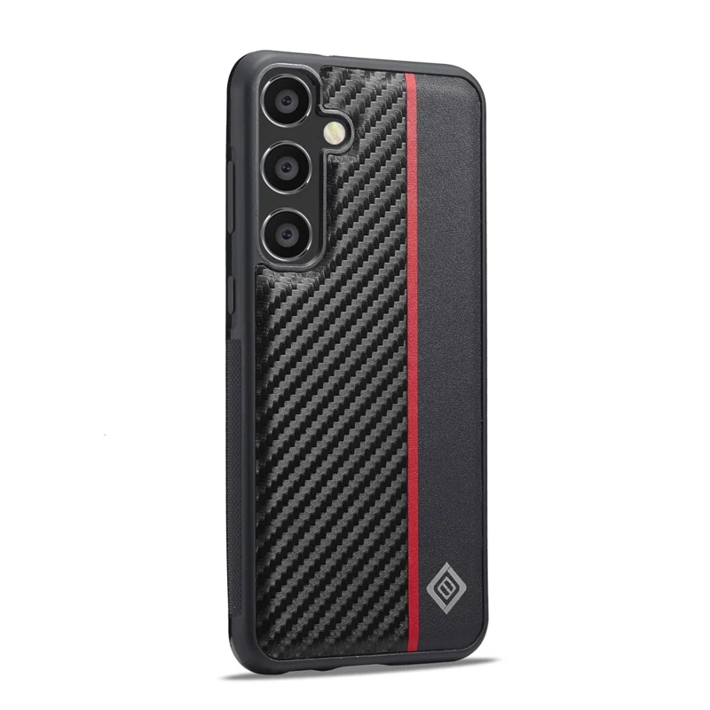 LC.IMEEKE For Samsung Galaxy S26 FE Case Carbon Fiber Texture Leather + TPU + EVA Phone Cover - Vertical Stripe - 4