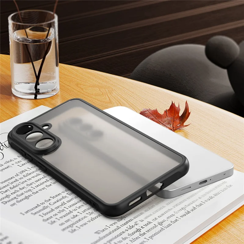 For Samsung Galaxy S26 FE Case Drop Proof Airbags Frosted Translucent PC + TPU Phone Back Cover - Black - 8