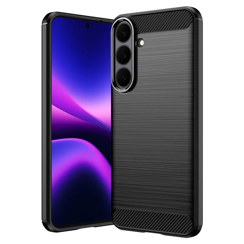 AMORUS Coque pour Samsung Galaxy S26 FE Texture Fibre de Carbone Antidérapante de Protection pour Téléphone - Noir