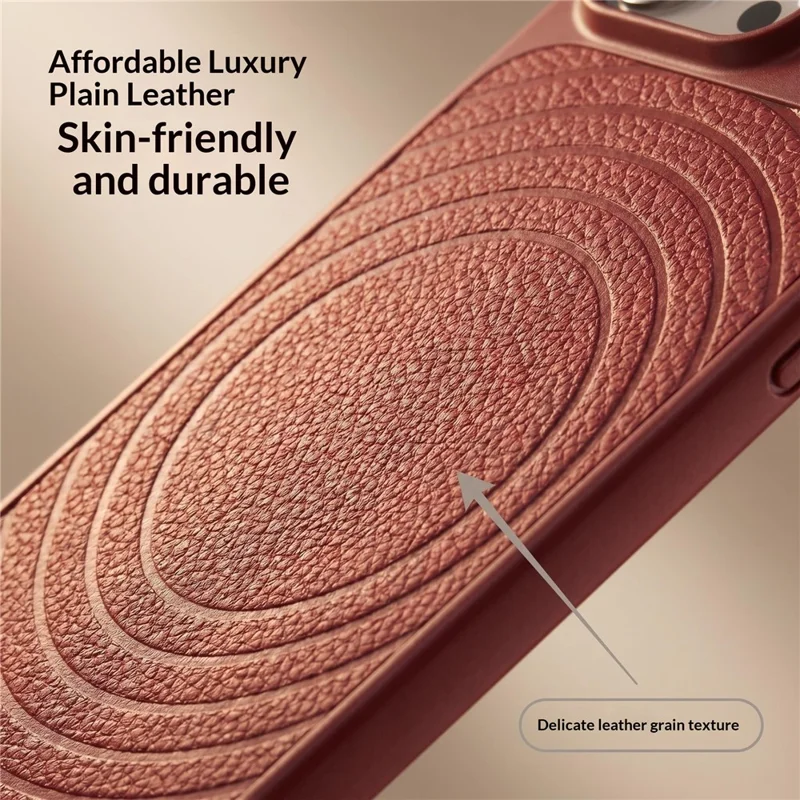 For iPhone 17 Pro Max Magnetic Case Ripple Pattern Leather Coated PC + TPU Shockproof Back Cover - Cherry Red