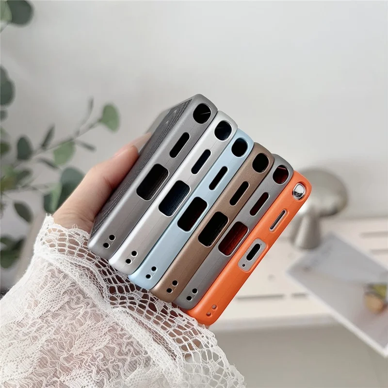 Магнитный чехол для Samsung Galaxy S26 Ultra с рисунком волны, с покрытием из искусственной кожи, из поликарбоната и ТПУ, ударопрочный задний чехол — оранжевый