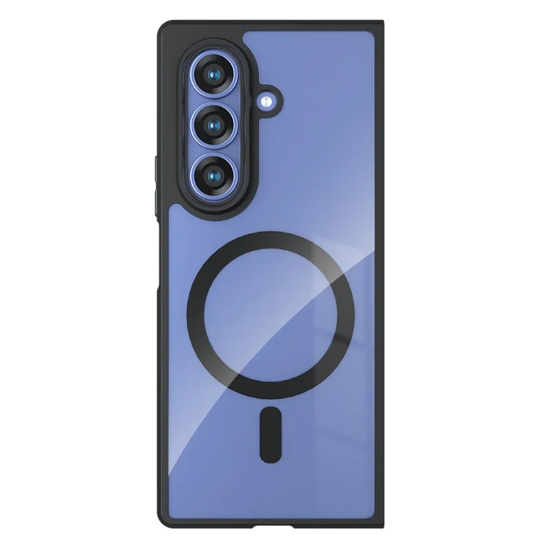 Прозрачный магнитный чехол для Samsung Galaxy Z Fold8 Ultra, ударопрочный чехол из ТПУ + поликарбоната — прозрачный черный