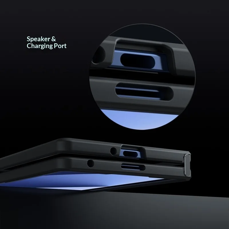 Прозрачный магнитный чехол для Samsung Galaxy Z Fold8 Ultra, ударопрочный чехол из ТПУ + поликарбоната — прозрачный черный