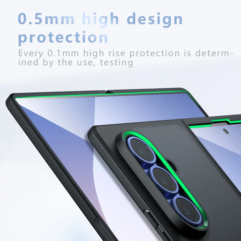Прозрачный магнитный чехол для Samsung Galaxy Z Fold8 Ultra, ударопрочный чехол из ТПУ + поликарбоната — прозрачный черный