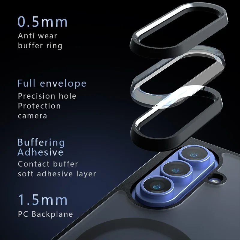 Прозрачный магнитный чехол для Samsung Galaxy Z Fold8 Ultra, ударопрочный чехол из ТПУ + поликарбоната — прозрачный черный