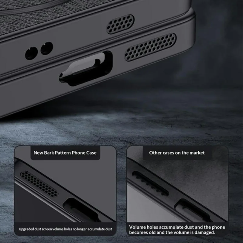 Coque pour Honor X80 Pro Max 5G, revêtement en cuir PU avec texture bois, coque en PC et TPU - Noir