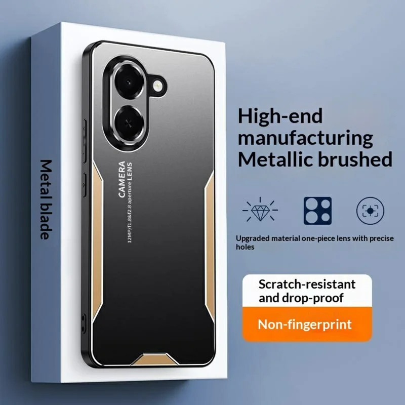 Cover per Honor Play 80 Plus 5G in Lega di Alluminio, TPU e PC - Dorato