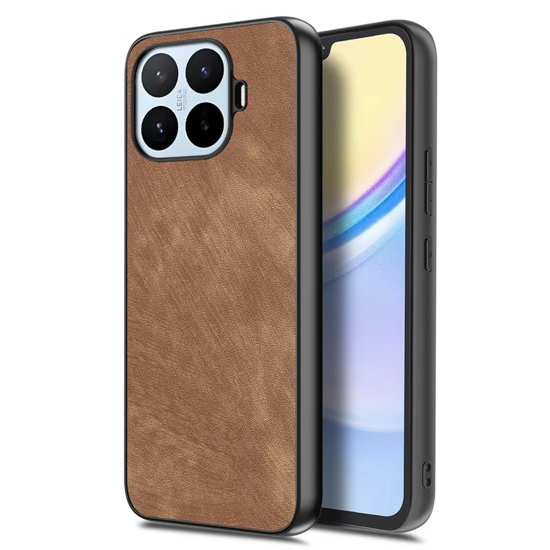 Чехол для Xiaomi 17T, ретро-кожа + ударопрочный чехол из ТПУ + защитное стекло - коричневый