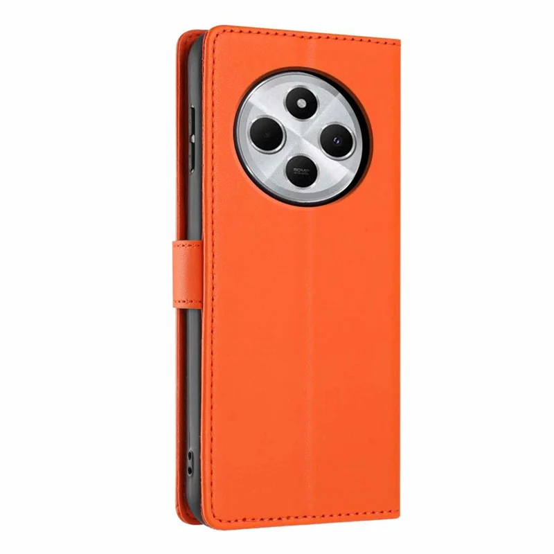 For Xiaomi Redmi 17C 4G Stand Case Tree-and-Cat Pattern PU Leather Wallet Protective Phone Cover with Wrist Strap - Orange