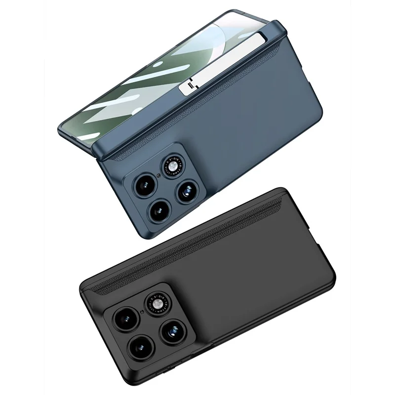 GKK til Motorola Razr Fold 5G Flipper Case med Magnetisk Stribeskydning PC + Hærdet Glas Telefonbeskyttelse - - Grøn