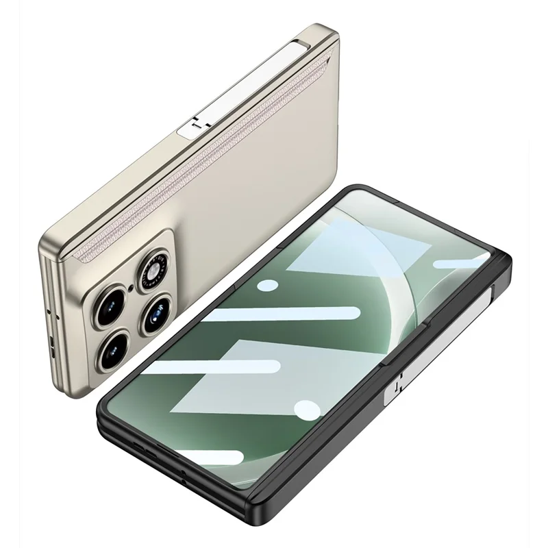 GKK til Motorola Razr Fold 5G Flipper Case med Magnetisk Stribeskydning PC + Hærdet Glas Telefonbeskyttelse - - Grøn