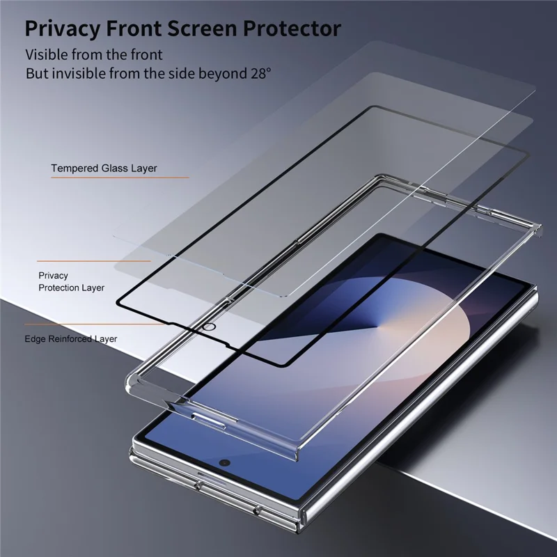 Dla Samsung Galaxy Z Fold7 5G Etui magnetyczne Przezroczyste PC Obudowa telefonu z ochroną ekranu prywatności - Przezroczyste