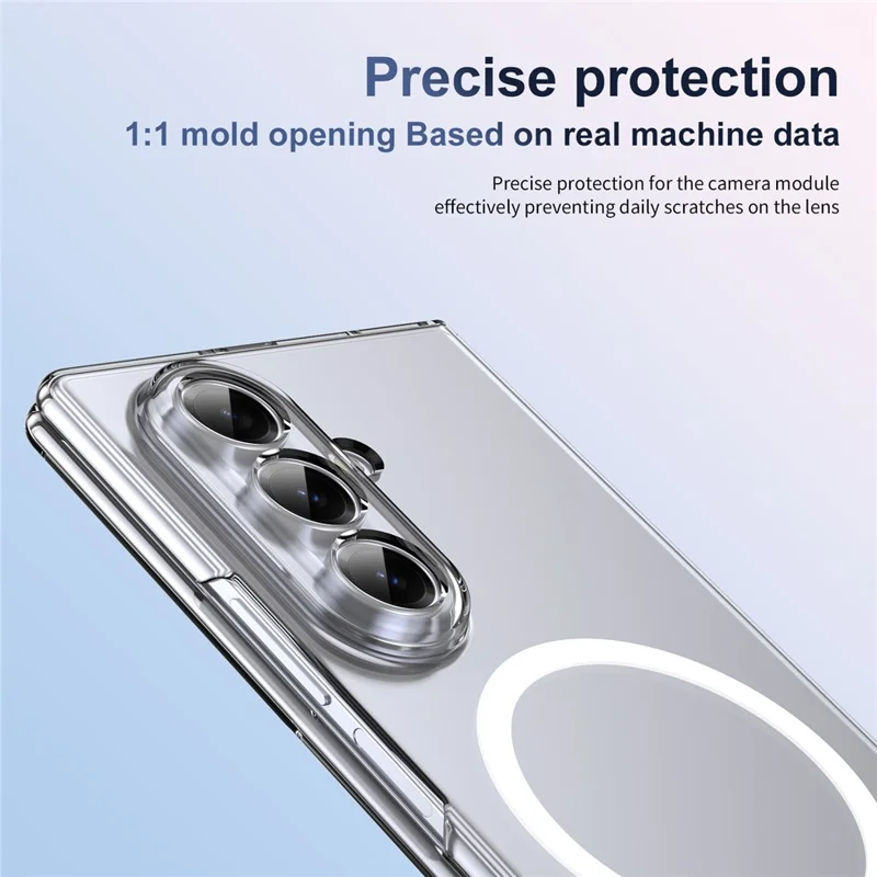 Dla Samsung Galaxy Z Fold7 5G Etui magnetyczne Przezroczyste PC Obudowa telefonu z ochroną ekranu prywatności - Przezroczyste