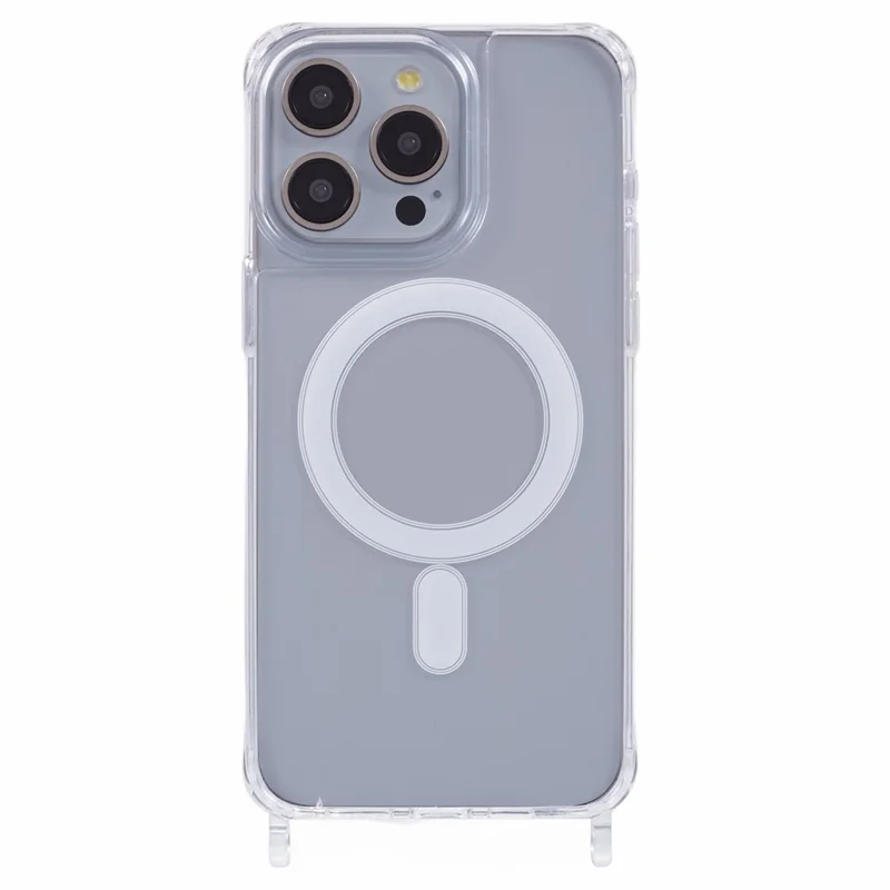 Für iPhone 13 Pro Hülle kompatibel mit MagSafe TPU+PC 1,5 mm Transparente Handyhülle mit Lanyard-Ösen