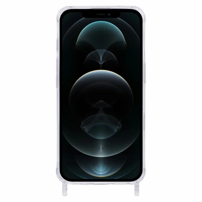 For iPhone 12 Pro Max Case Compatible with MagSafe TPU+PC 1.5mm Clear Phone Cover with Lanyard Holes