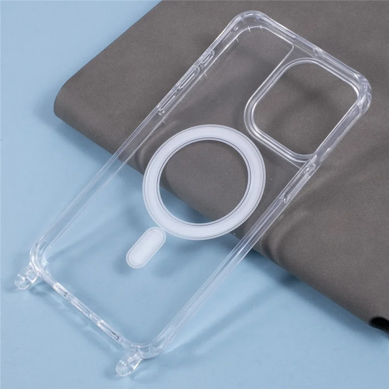 Für iPhone 13 Pro Max Hülle kompatibel mit MagSafe TPU+PC 1,5 mm Transparente Handyhülle mit Lanyard-Ösen