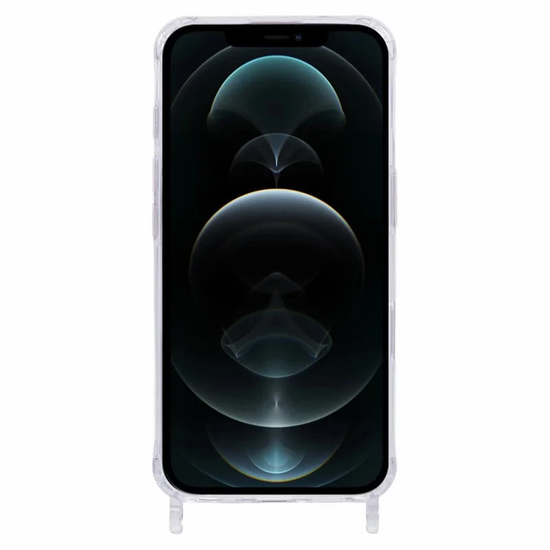 Voor iPhone 12 / 12 Pro hoes compatibel met MagSafe TPU+PC 1,5 mm transparante hoes met lanyardgaten