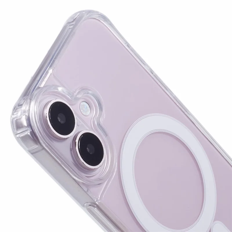 Capa para iPhone 17 Compatível com MagSafe TPU+PC 1,5 mm Capa Transparente com Furos para Cordão