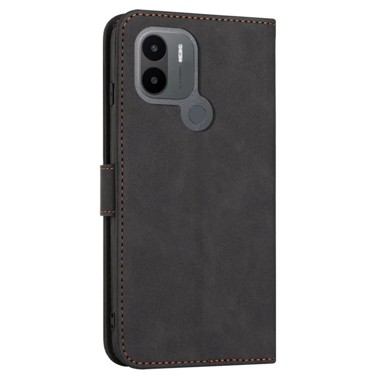 Per Xiaomi Redmi A1+ 4G Shock Proof Telefono Magnetica Class PU Stand Cell Flip Cover Del Telefono Con Cinturino Con Cinturino - Nero