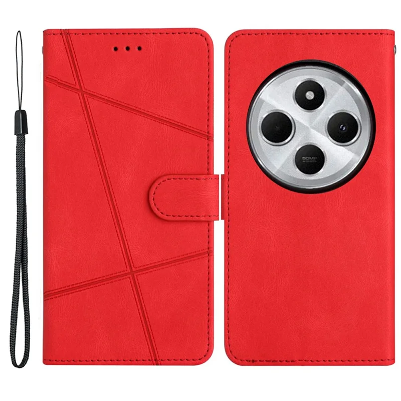 For Xiaomi Redmi 17C 4G Case Crazy Horse Texture PU Leather Wallet Stand Phone Cover - Red