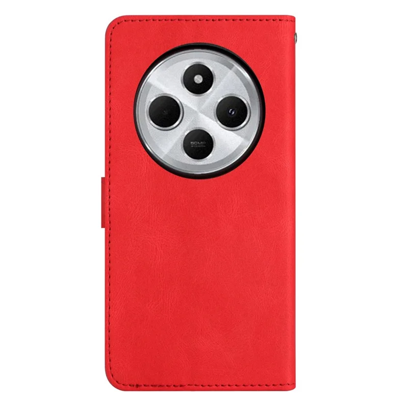 For Xiaomi Redmi 17C 4G Case Crazy Horse Texture PU Leather Wallet Stand Phone Cover - Red