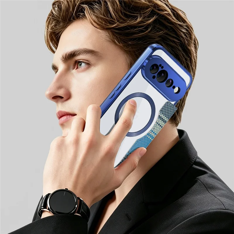 For Google Pixel 11 Pro XL Magnetic Case RFID Blocking Card Slots Leather Cover - Sapphire