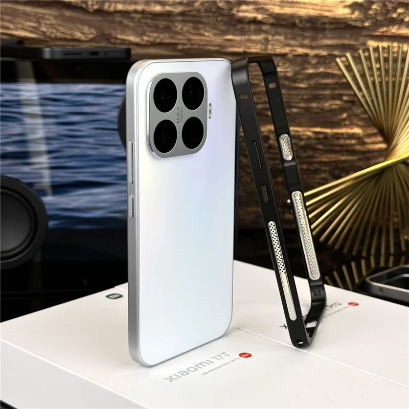 For Xiaomi 17T Bumper Case Metal Frame Heat Dissipation Cover - Black