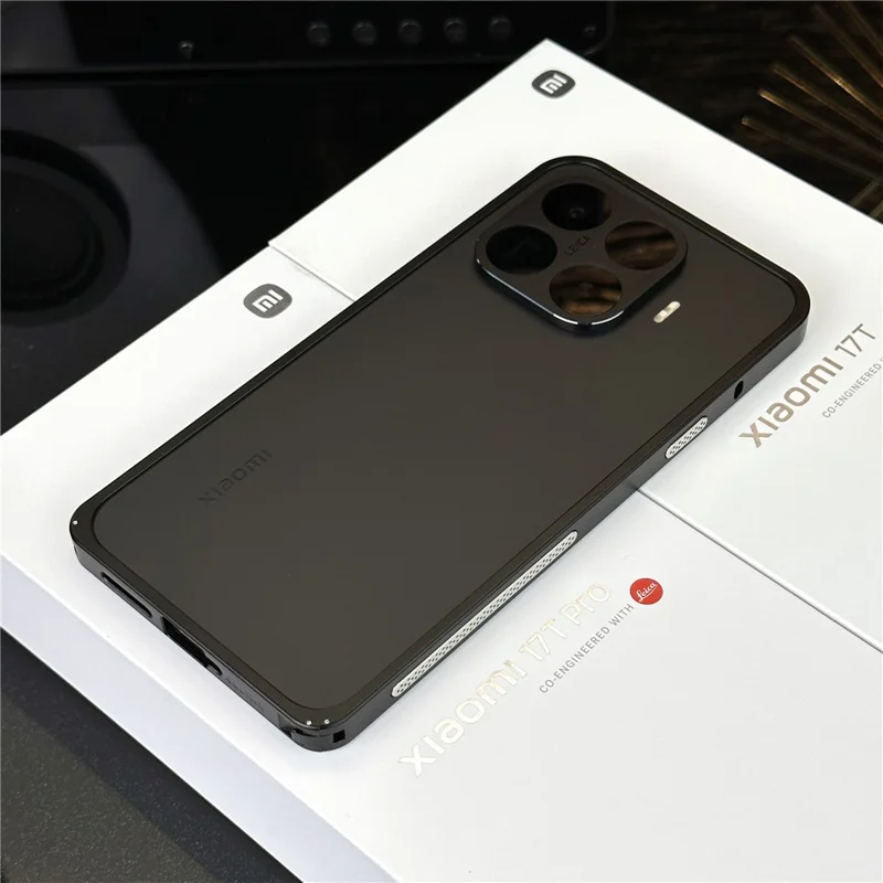 For Xiaomi 17T Bumper Case Metal Frame Heat Dissipation Cover - Black