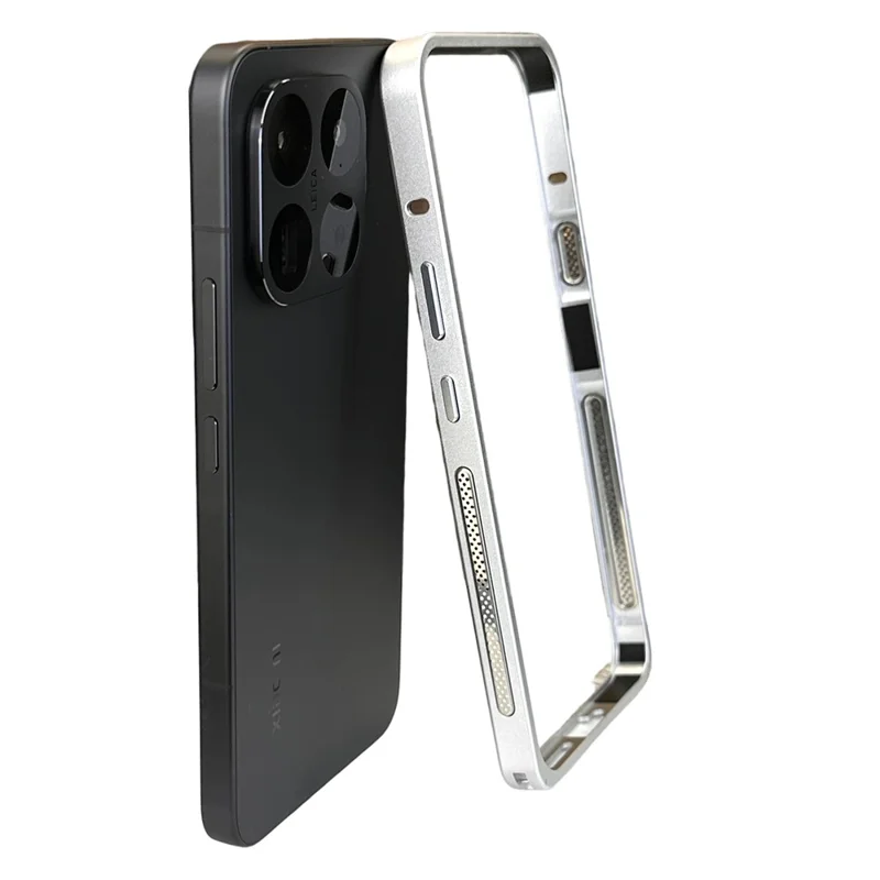 For Xiaomi 17T Pro Bumper Case Metal Frame Heat Dissipation Cover - Silver