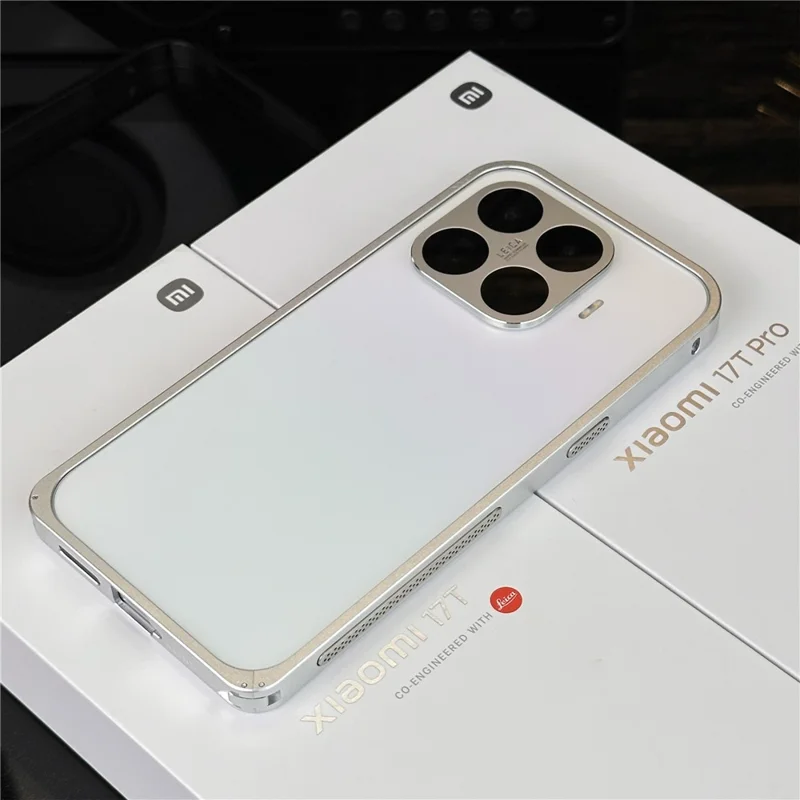 For Xiaomi 17T Pro Bumper Case Metal Frame Heat Dissipation Cover - Silver