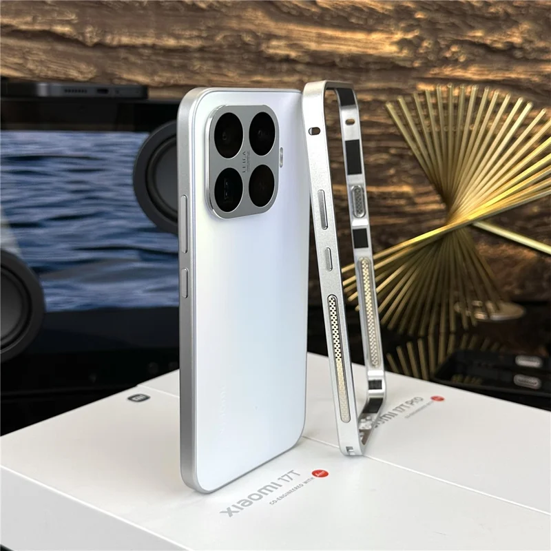 For Xiaomi 17T Pro Bumper Case Metal Frame Heat Dissipation Cover - Silver