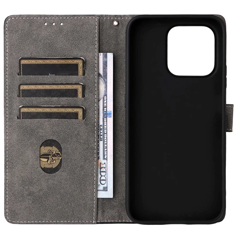 For Honor 600 Smart 5G Wallet Case RFID-blokerende PU-læder telefonbeskyttelse med stander og stropløsning - Sort