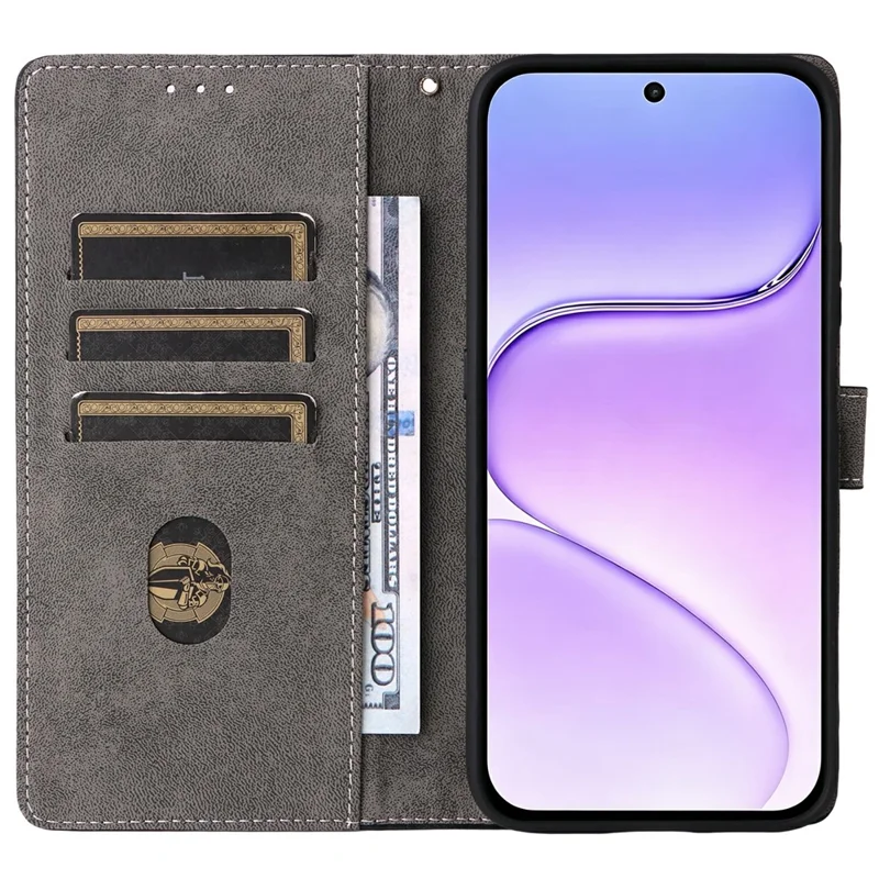 For Honor 600 Smart 5G Wallet Case RFID-blokerende PU-læder telefonbeskyttelse med stander og stropløsning - Sort