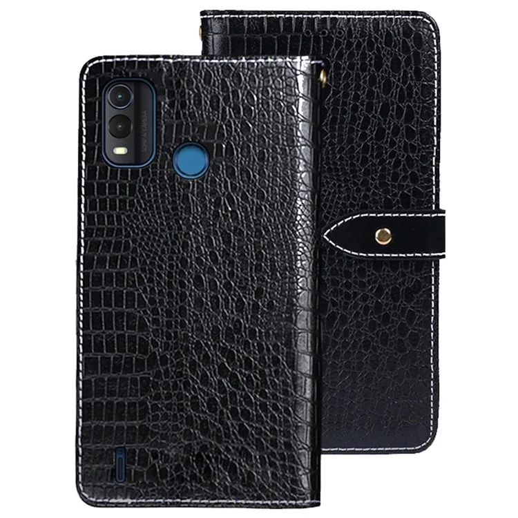 IDEWEI Para Nokia G11 Plus 4G Textura Crocodile Case de Teléfono Anti-scrata - Negro