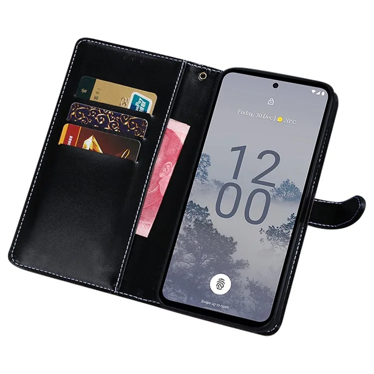 IDEWEI Para Nokia G11 Plus 4G Textura Crocodile Case de Teléfono Anti-scrata - Negro