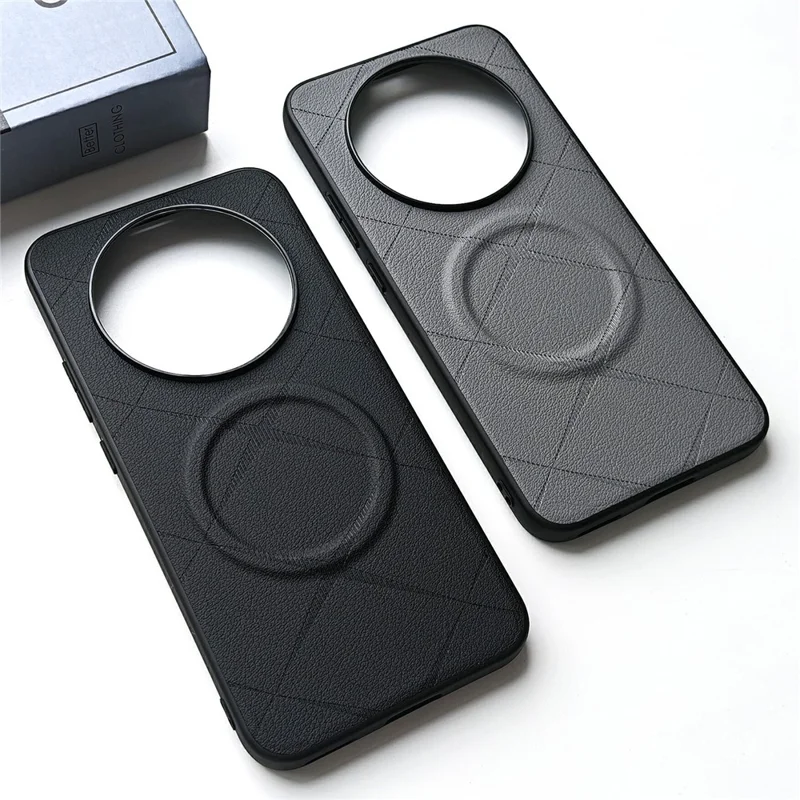 X-Patterned TPU PU Leather PC Anti-Drop Phone Cover z magnesem dla Honor X80 Pro Max 5G – Biały